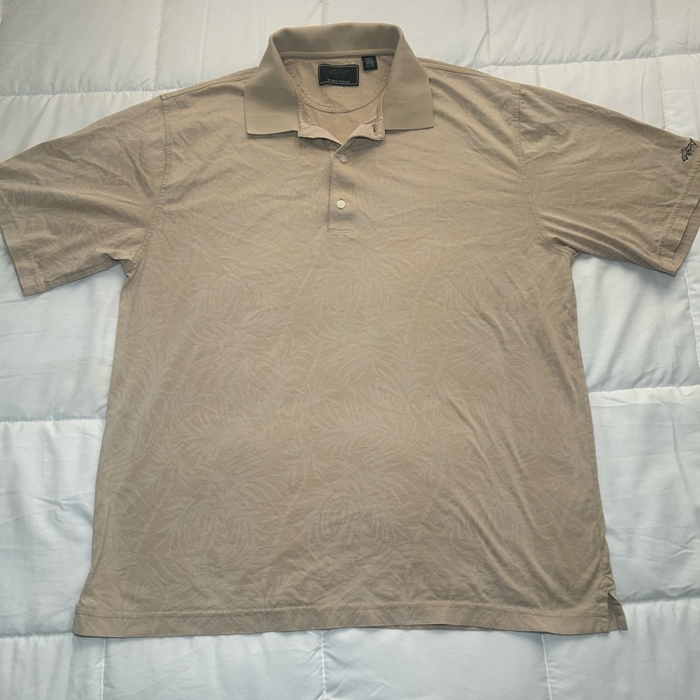 Greg Norman Collection Tan Polo Shirt Classic Style